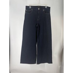 Quince Bella Wide Leg Jeans Women's 31 Dark Wash Organic Cotton Stretch